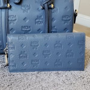 MCM Flap Wallet Two-Fold, Luft Blue